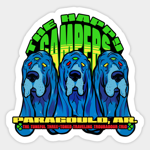 The Happy Campers - Tuneful Trio Sticker by rt-shirts